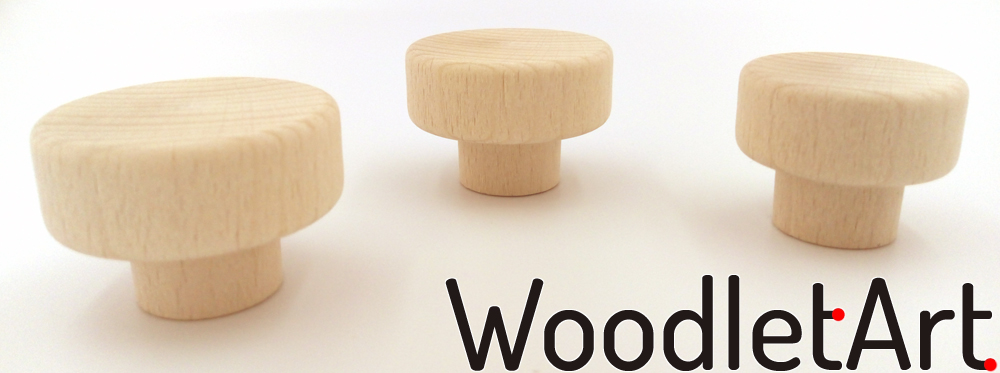 Drewnaina gałka meblowa